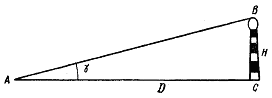Определение расстояния до ориентира по вертикальному углу